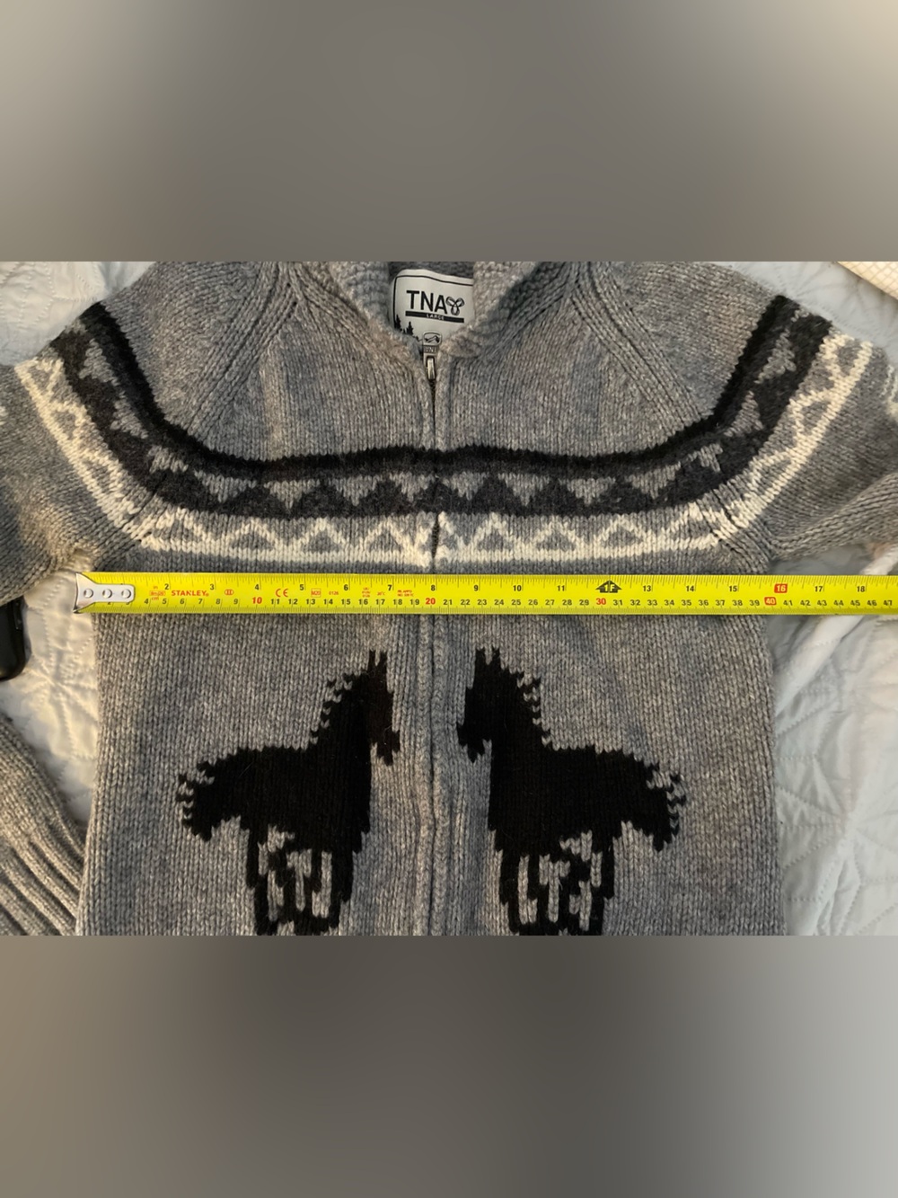 TNA Black and Gray Knit sweater with horse motif - Picture 7 of 7